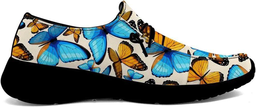 Butterfly Shoes Women Loafers Canvas Slip-on Shoes Butterfly Gifts for Women Men