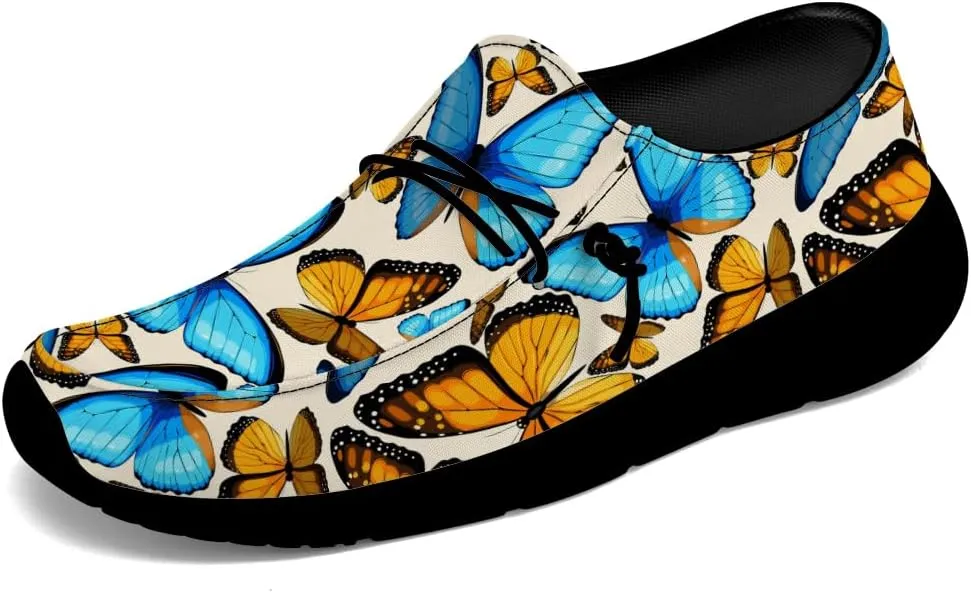 Butterfly Shoes Women Loafers Canvas Slip-on Shoes Butterfly Gifts for Women Men