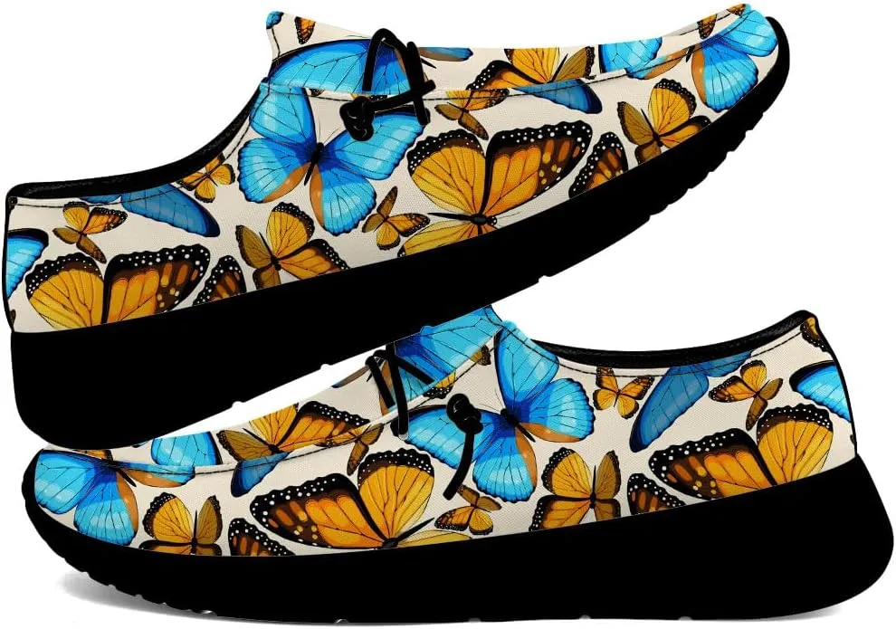 Butterfly Shoes Women Loafers Canvas Slip-on Shoes Butterfly Gifts for Women Men