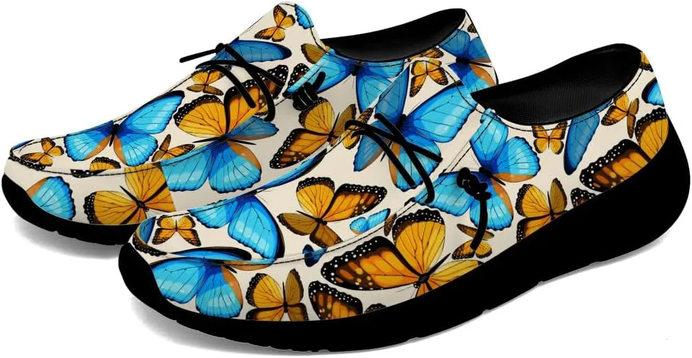 Butterfly Shoes Women Loafers Canvas Slip-on Shoes Butterfly Gifts for Women Men
