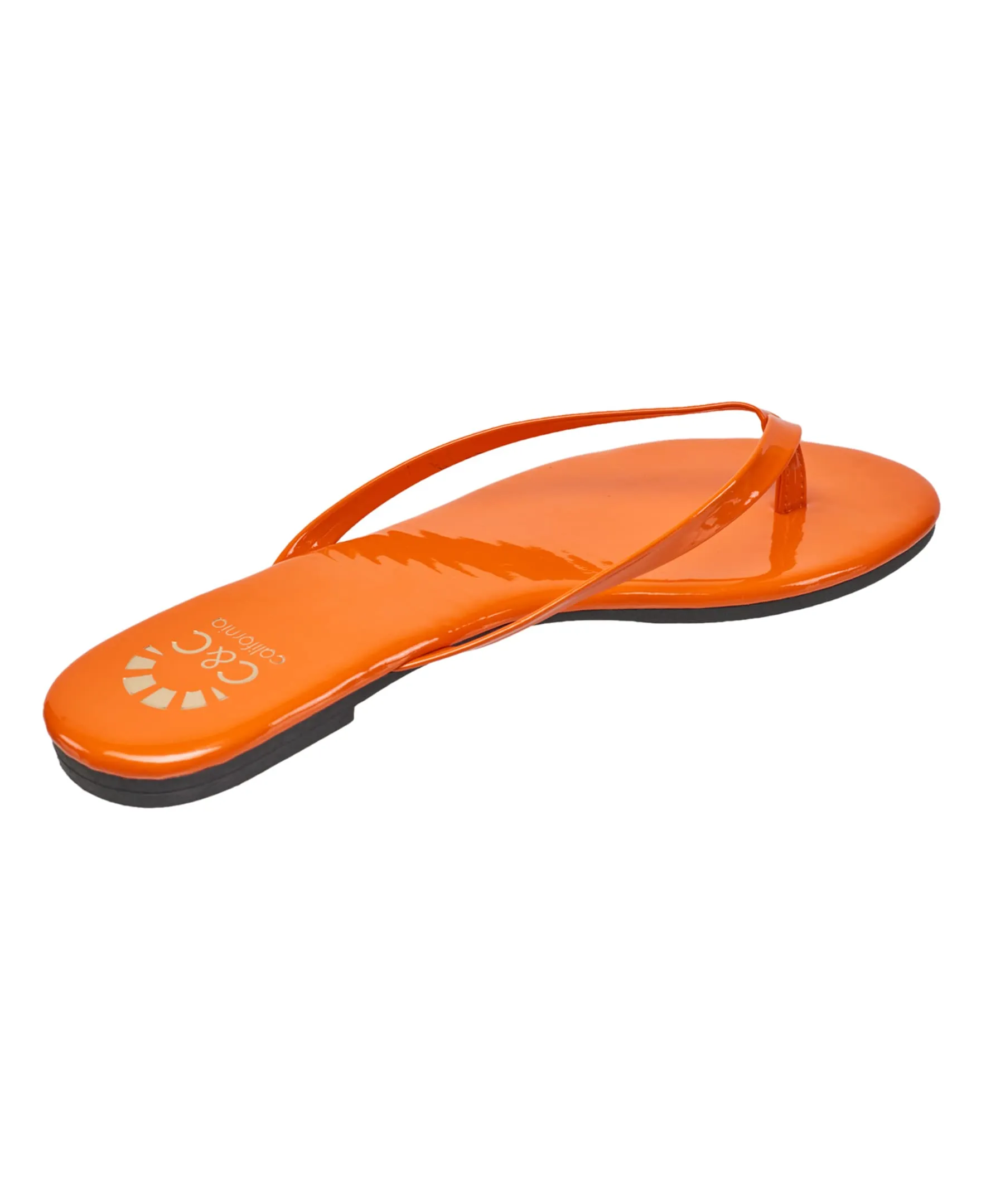 C&C California Womens Flip Flops Slippers Beach Pool Vacation Shoes Cute Comfortable Slip On Fashion Casual Summer Flat Sandals for Women with Thong Strap in Orange size 9