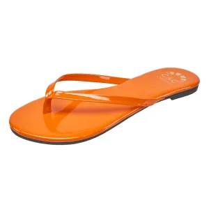 C&C California Womens Flip Flops Slippers Beach Pool Vacation Shoes Cute Comfortable Slip On Fashion Casual Summer Flat Sandals for Women with Thong Strap in Orange size 9