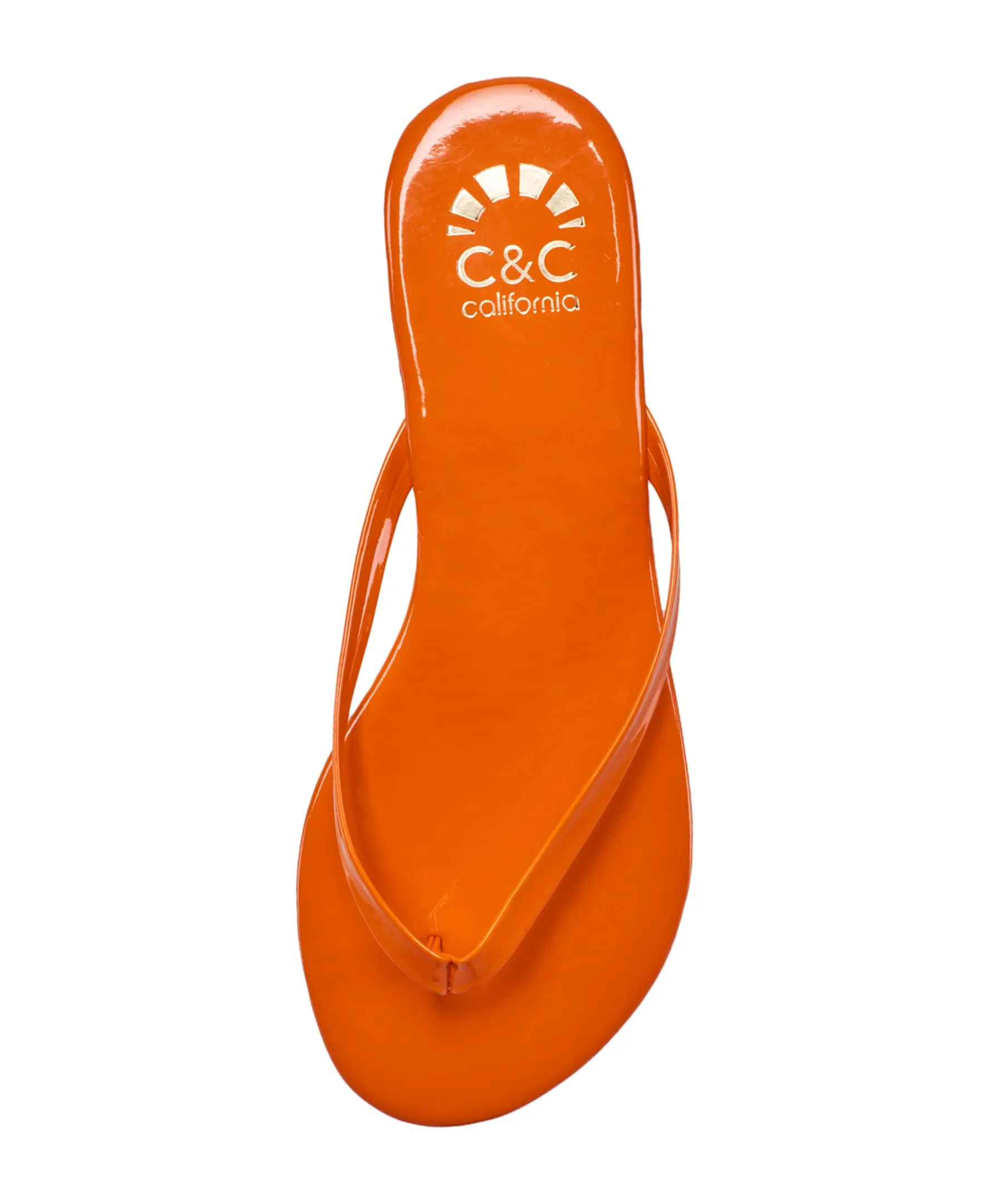 C&C California Womens Flip Flops Slippers Beach Pool Vacation Shoes Cute Comfortable Slip On Fashion Casual Summer Flat Sandals for Women with Thong Strap in Orange size 9