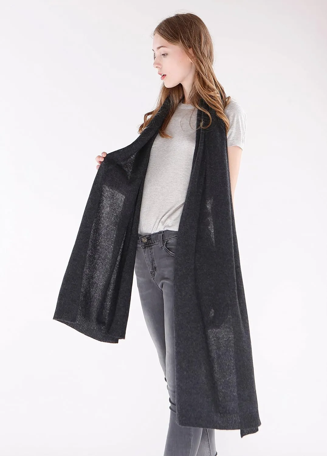 cashmere 4 U 100% Pure Cashmere Wrap Shawl- Extra Large Stole Scarf for Woman
