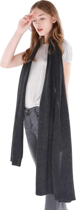 cashmere 4 U 100% Pure Cashmere Wrap Shawl- Extra Large Stole Scarf for Woman