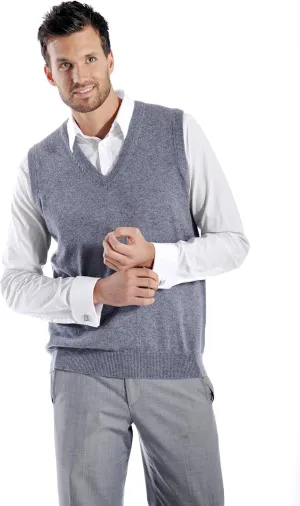 Cashmere Boutique 100% Pure Cashmere Pullover V Neck Sleeveless Sweater for Men – Classic, Vest Style, Soft and Warm Sweater