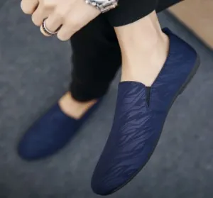 Casual tide shoes dark pattern peas shoes men's one pedal lazy shoes