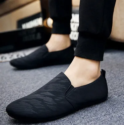 Casual tide shoes dark pattern peas shoes men's one pedal lazy shoes
