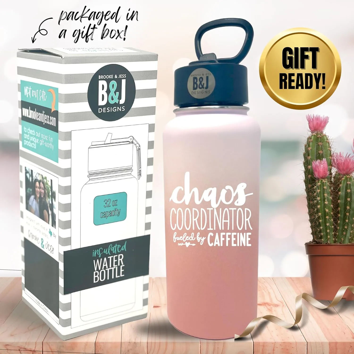 Chaos Coordinator 32 oz Tumbler - Best Insulated Travel Water Bottle Thermos Flask for Boss Women - Great Gifts for Mom, Coworker, Bosses, Christmas, Birthday