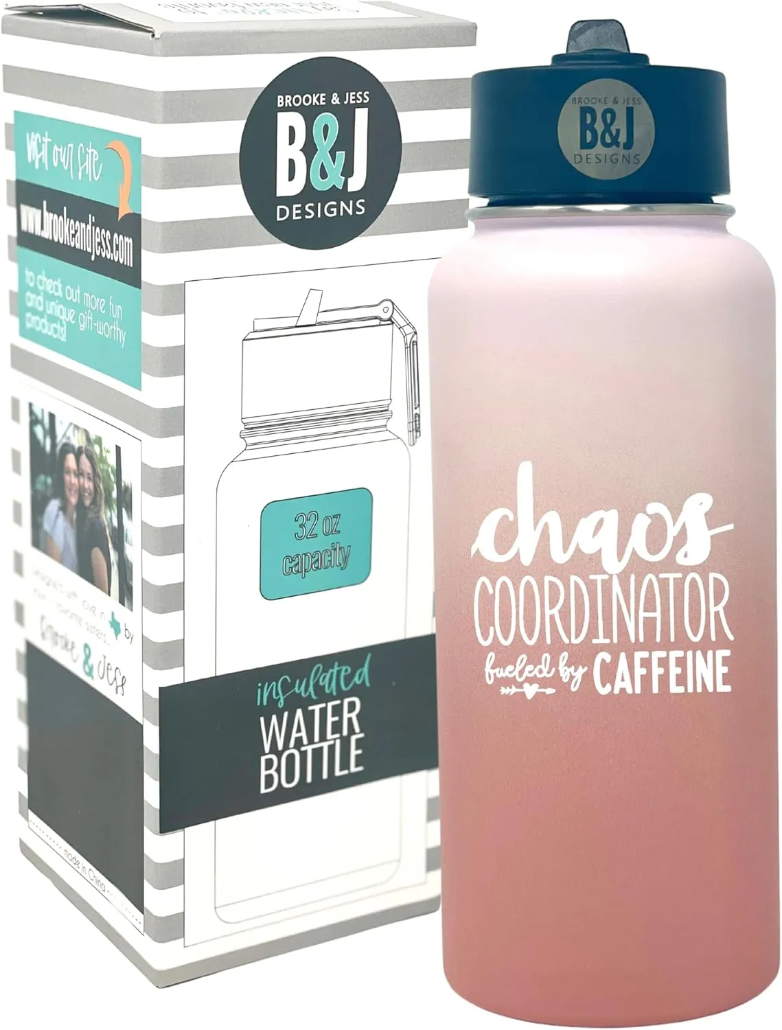 Chaos Coordinator 32 oz Tumbler - Best Insulated Travel Water Bottle Thermos Flask for Boss Women - Great Gifts for Mom, Coworker, Bosses, Christmas, Birthday