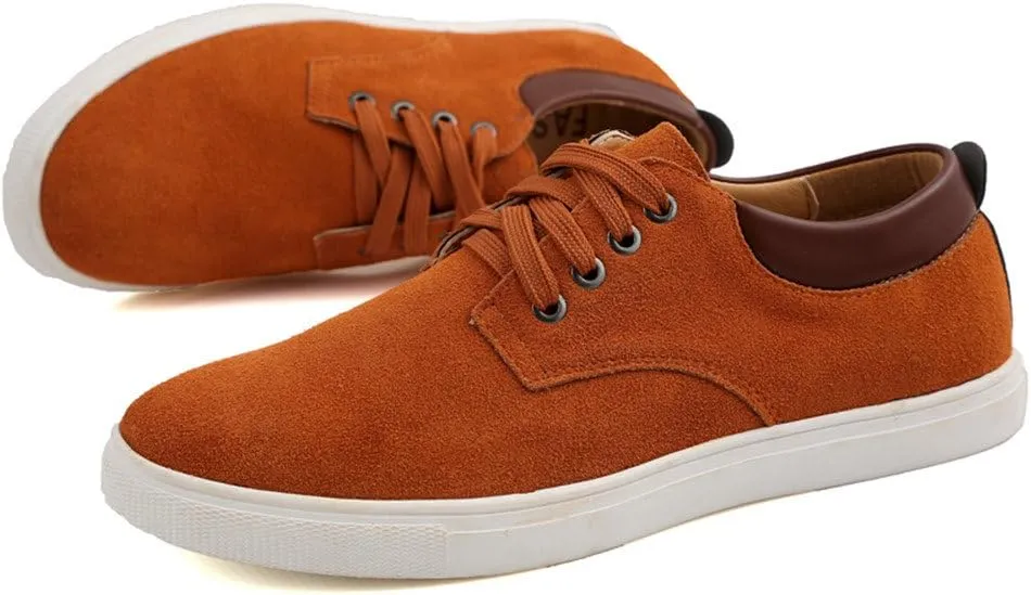 ChicWind Men's Casual Suede Lace Up Loafers Classic Flats Sneakers
