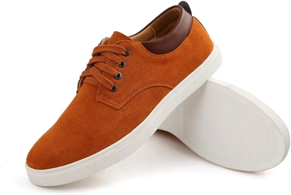 ChicWind Men's Casual Suede Lace Up Loafers Classic Flats Sneakers