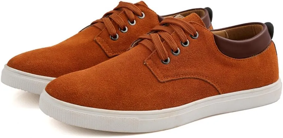 ChicWind Men's Casual Suede Lace Up Loafers Classic Flats Sneakers