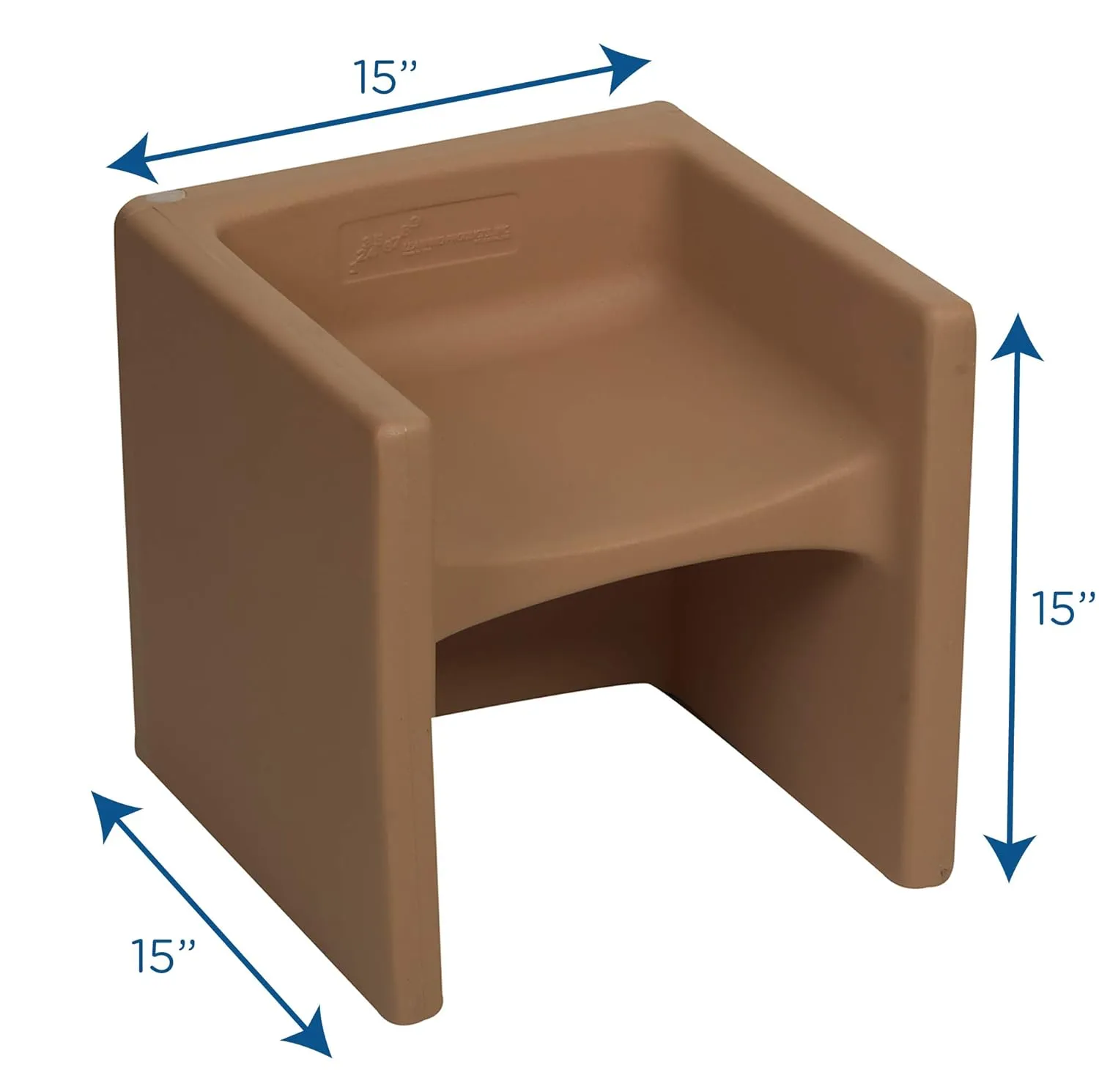 Children's Factory 3-in-1 Cube Chair for Kids, Flexible Seating Classroom Furniture, 1-Pack, Almond
