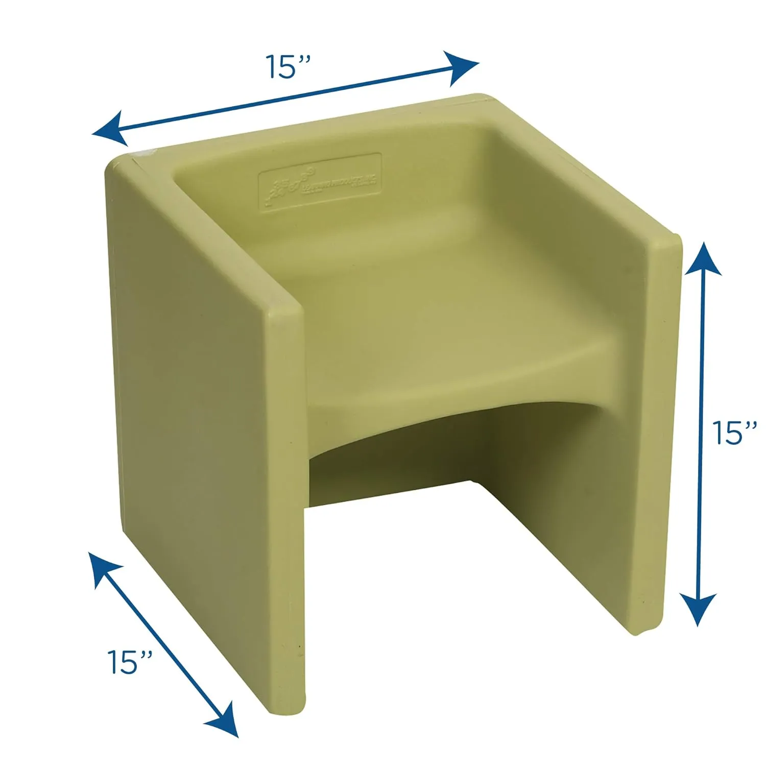 Children's Factory Cube Chair for Kids, Flexible Seating Classroom Furniture for Daycare/Playroom/Homeschool, Indoor/Outdoor Toddler Chair, Fern (CF910-014)