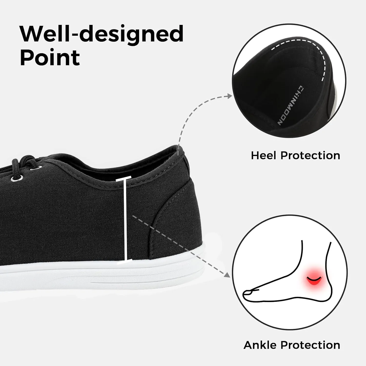 CHIN·MOON Men's Slip On Loafers Walking Driving Business Casual Shoes Lace Up Canvas Footwear