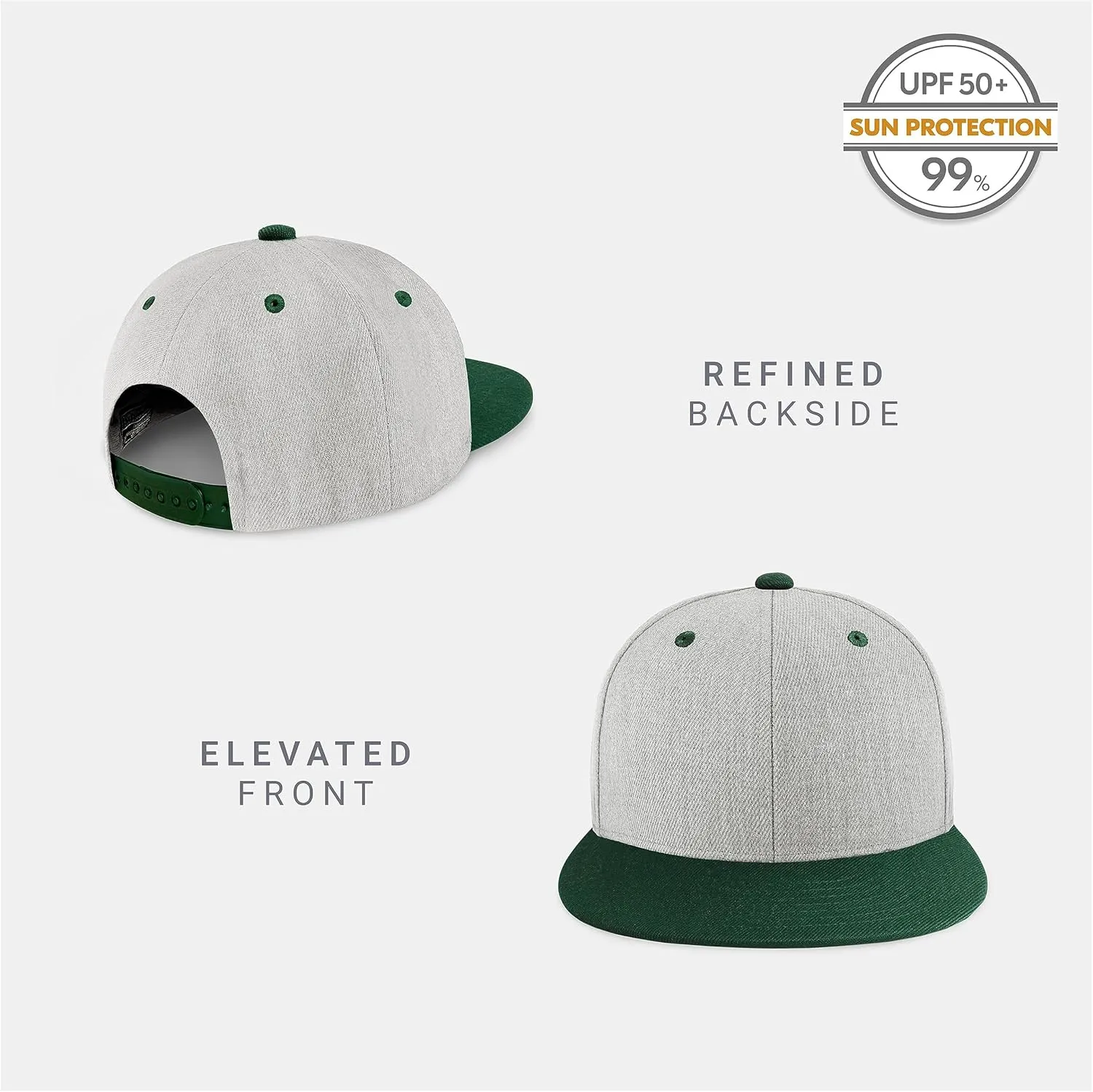 CHOK.LIDS Flat Bill Visor Classic Snapback Hat Blank Adjustable Brim High Top End Trendy Color Style Plain Tone Baseball Cap