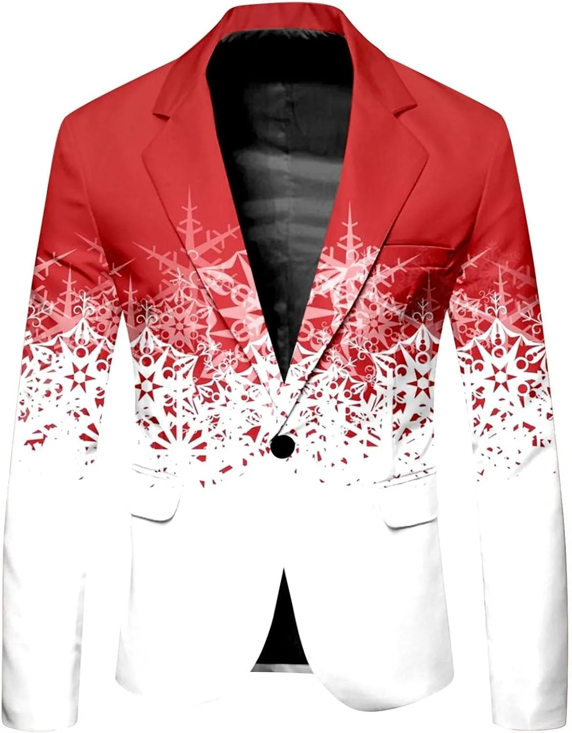 Christmas Suit for Men 2 Piece trajes navideños para Hombre Funny Snowflake Print Holiday Party Suits Festive Outfits