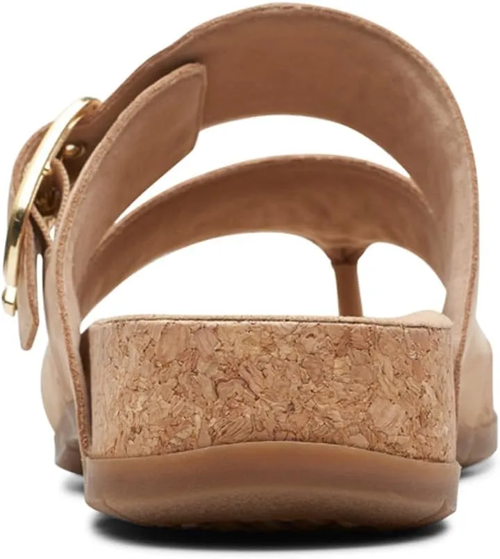 Clarks Women's Reileigh Park Flip-Flop, Beige Nubuck, 8