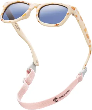 COCOSAND Flexible Polarized Baby Sunglasses with Strap UV Protection for Toddler Infant Girl Boy Age 0-24 Months