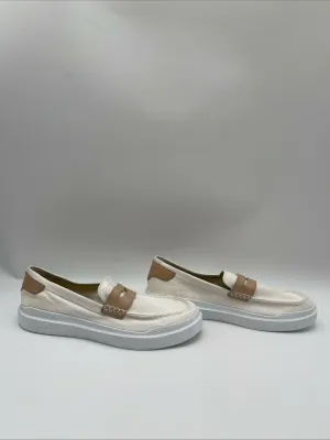Cole Haan Women's Grandpro Rally Canvas Penny Loafers White Size 11B - Very Good