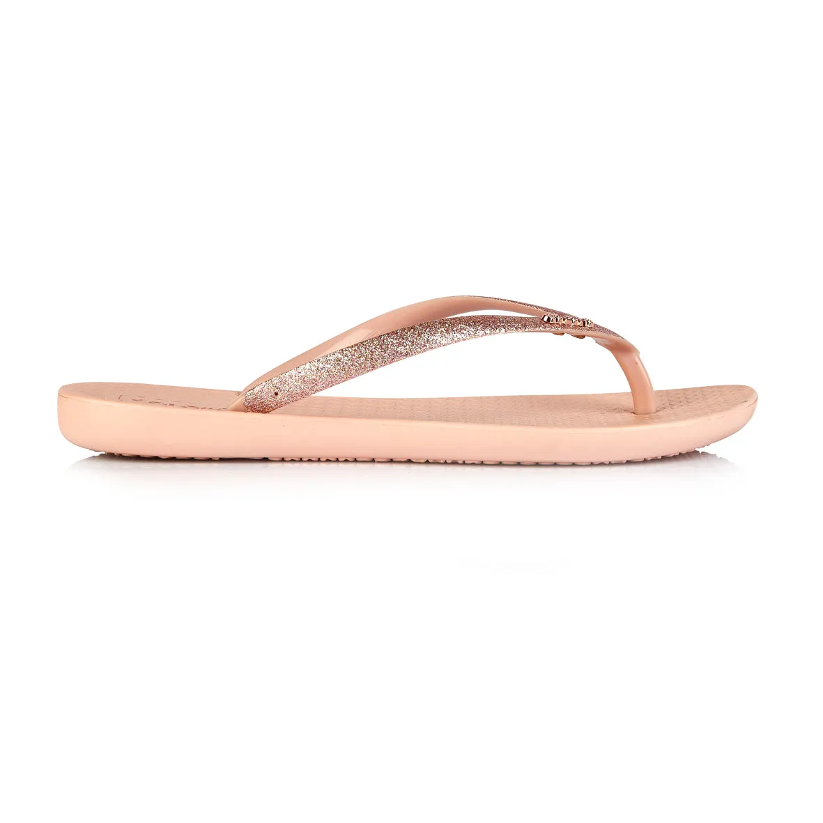 Coloko Orchid Blush Pink Glitter Curve Slim Sole Sparkly Glamorous Flip Flops