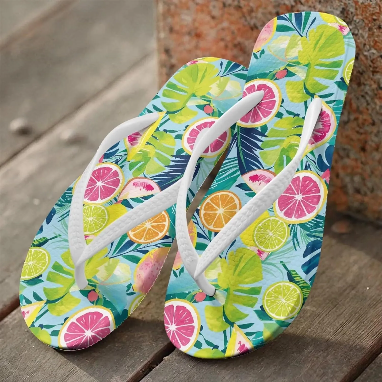 Coloranimal Flip Flops for Women Sandals Women Comfortable Womens Flip Flops House Slippers Beach Sandals Water Resistant Shower Shoes