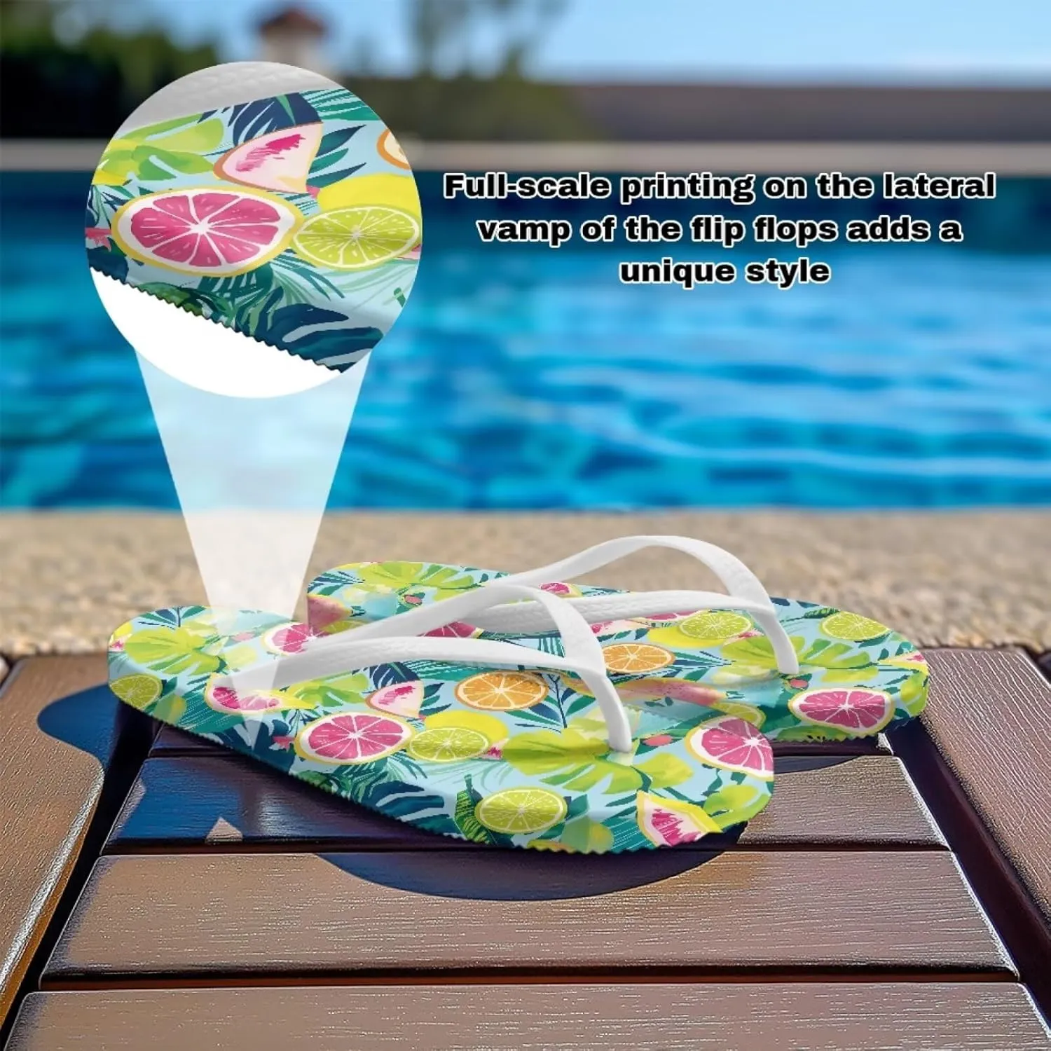 Coloranimal Flip Flops for Women Sandals Women Comfortable Womens Flip Flops House Slippers Beach Sandals Water Resistant Shower Shoes
