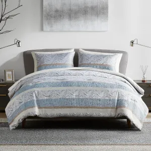 Comfort Spaces Blue King Comforter Set - 7 Pieces Trendy Modern Jacquard Bedding Sets with Sheets, All Seasons Skin-Friendly, Lightweight & Soft Microfiber Bed Set, Shams