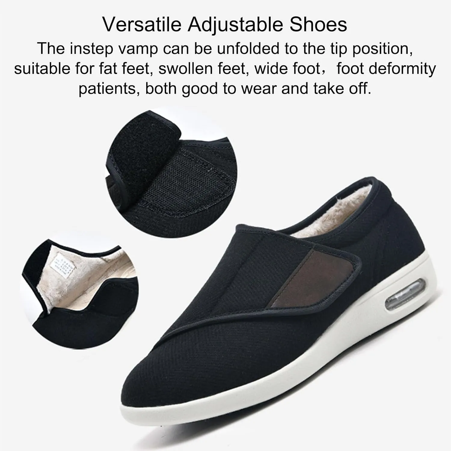 Comfortable Casual Shoes, Wide Fit Walking Shoes for Diabetics Winter Middle-Aged and Elderly Mom and Dad Shoes Warm Casual Shoes