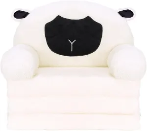 Comfy Toddler Chair - Kids Sofa & Mini Couch for Girls & Boys, 1-4 Year Olds - Flip Out Couch, Sheep