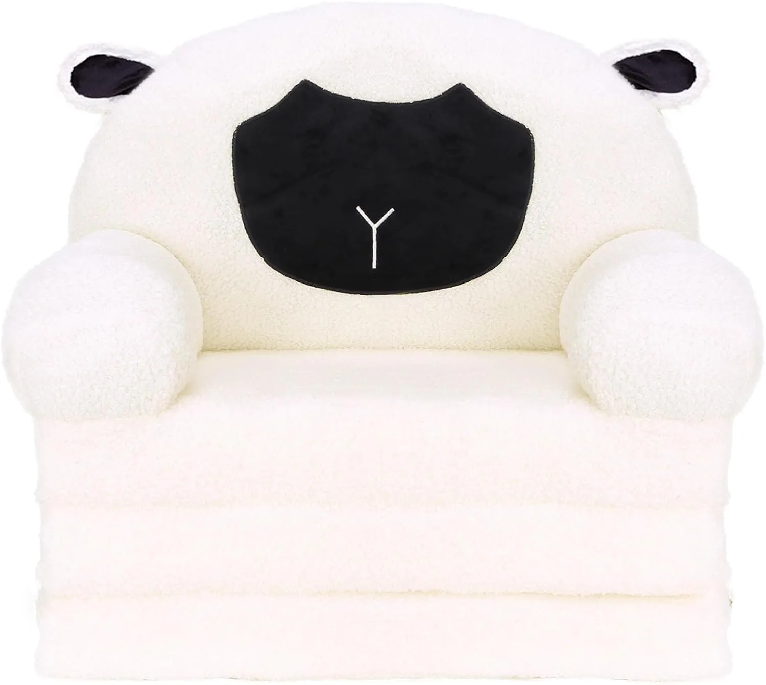 Comfy Toddler Chair - Kids Sofa & Mini Couch for Girls & Boys, 1-4 Year Olds - Flip Out Couch, Sheep