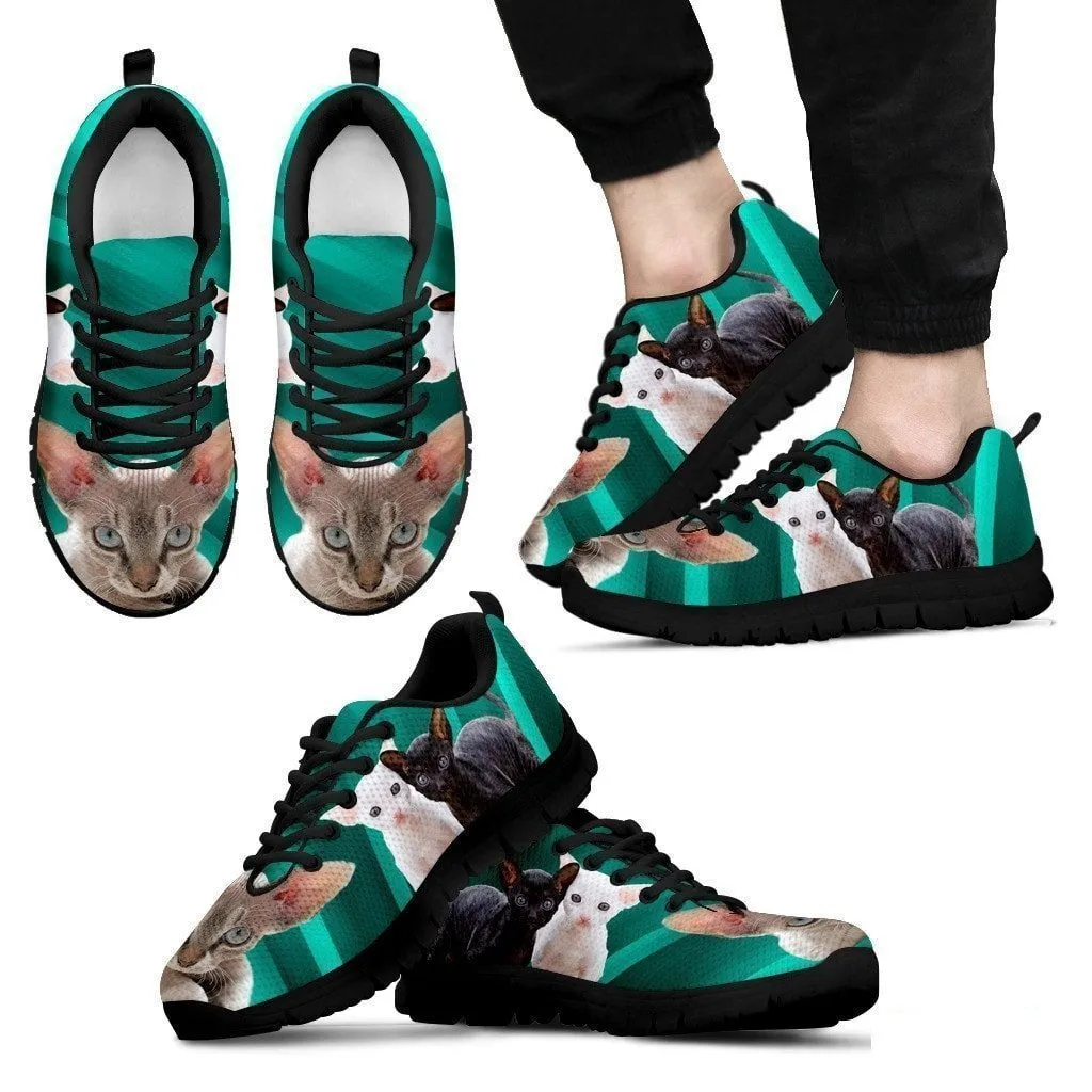 Cornish Rex Cat Print (Black/White) Running Shoes For Men-Free Shipping Limited Edition