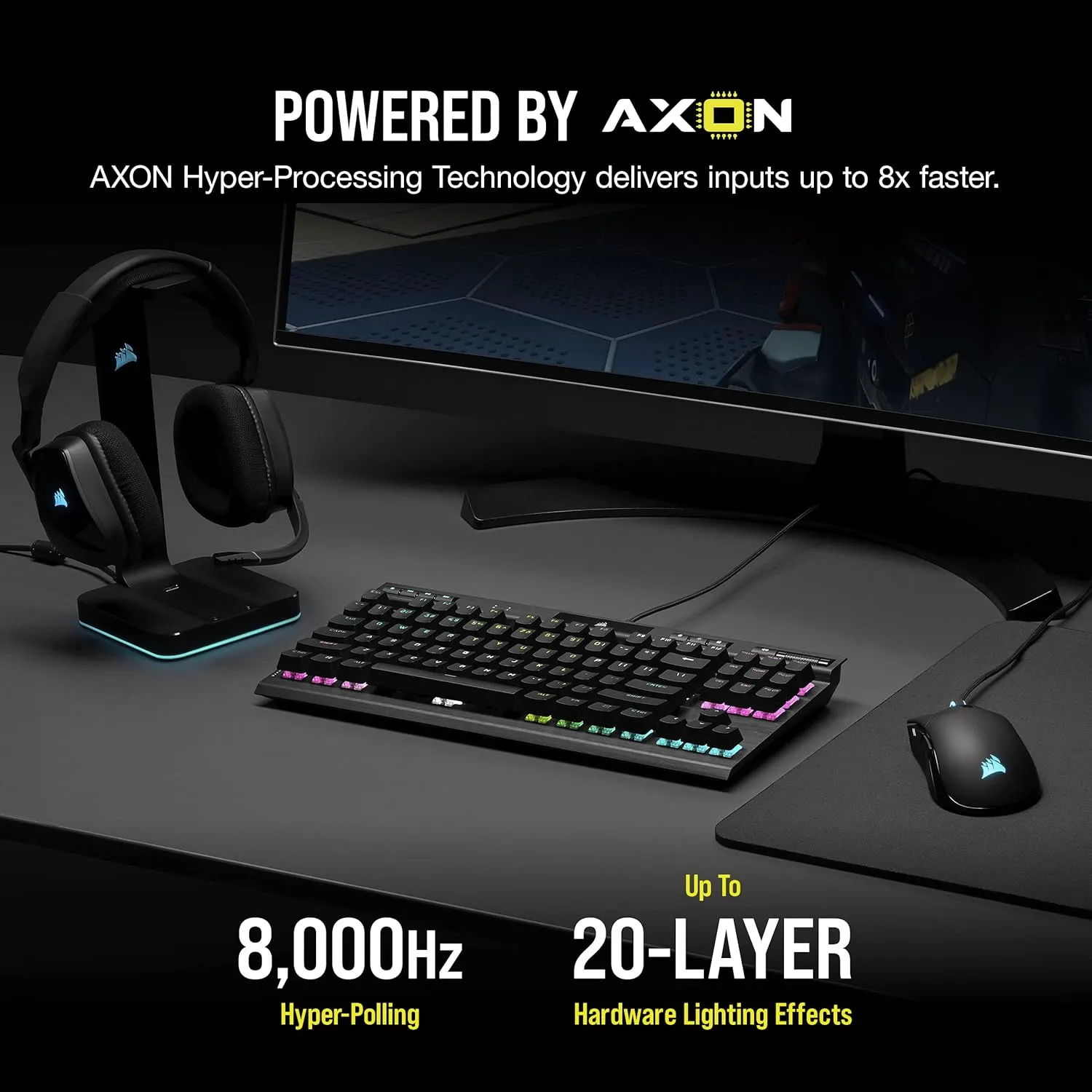 Corsair K70 RGB TKL Champion Series Gaming Keyboard CH-911901A - OPX Switch (Renewed)