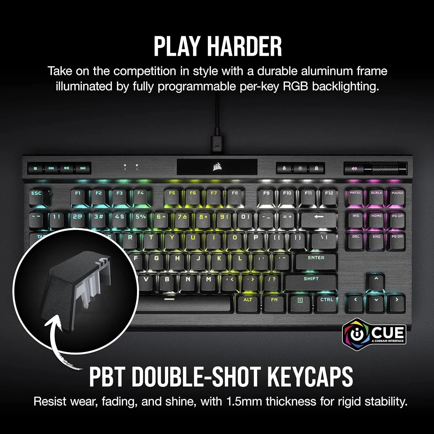 Corsair K70 RGB TKL Champion Series Gaming Keyboard CH-911901A - OPX Switch (Renewed)