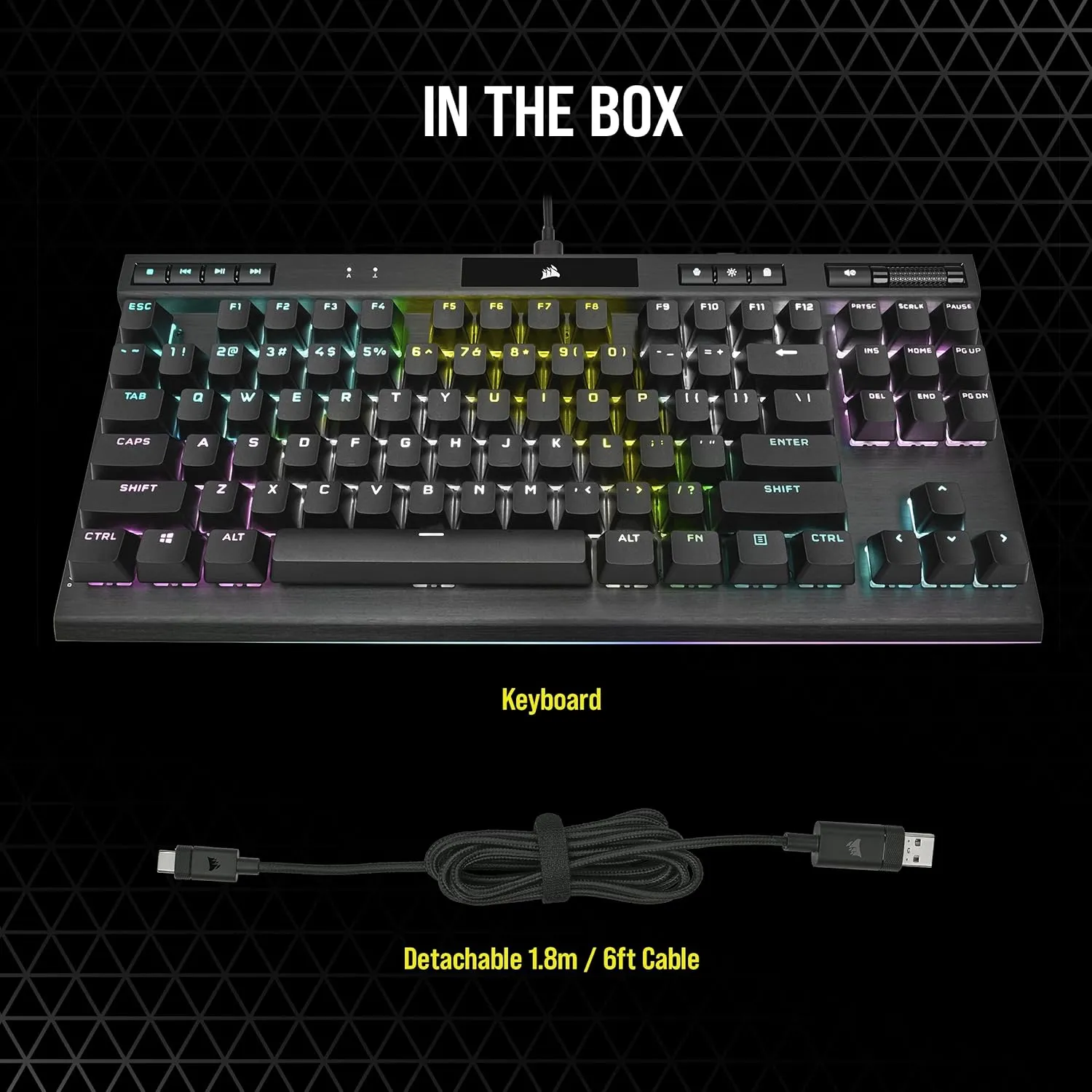 Corsair K70 RGB TKL Champion Series Gaming Keyboard CH-911901A - OPX Switch (Renewed)