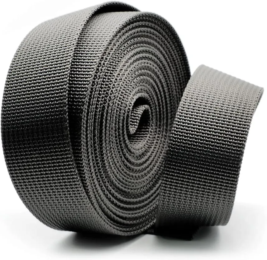 CRAFTMEMORE 1 Inch Heavy Nylon Webbing - Straps for Arts and Crafts, Luxury Bag Strap High Density Webbing (50 Yards, Black)
