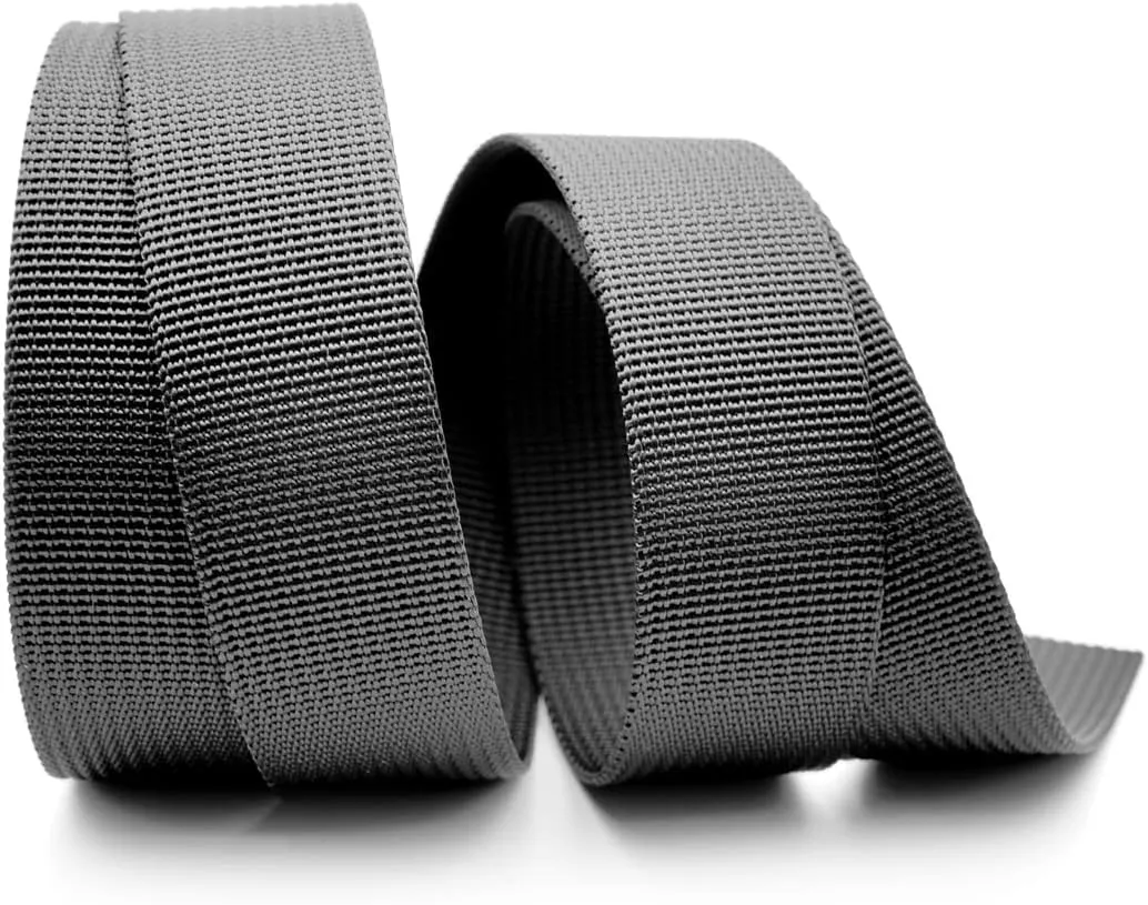 CRAFTMEMORE 1 Inch Heavy Nylon Webbing - Straps for Arts and Crafts, Luxury Bag Strap High Density Webbing (50 Yards, Black)