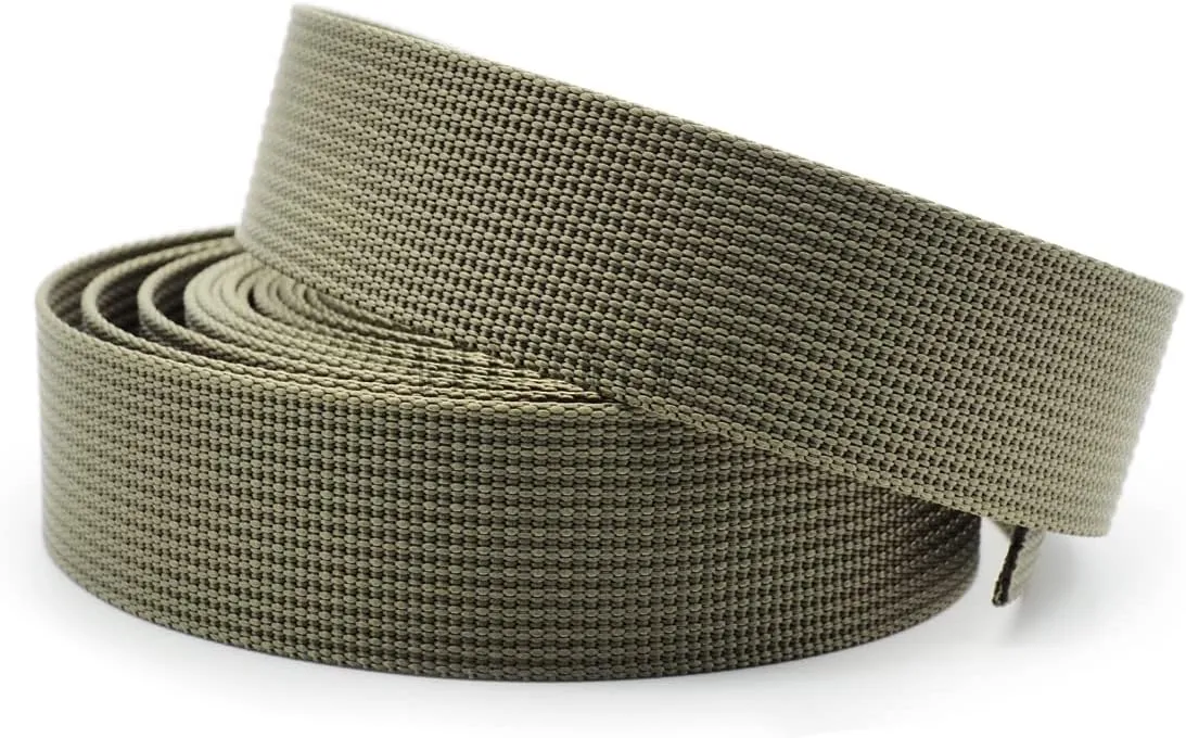 CRAFTMEMORE 1.5 Inch Heavy Nylon Webbing - Straps for Arts and Crafts, Luxury Bag Strap High Density Webbing (50 Yards, Olive Drab)