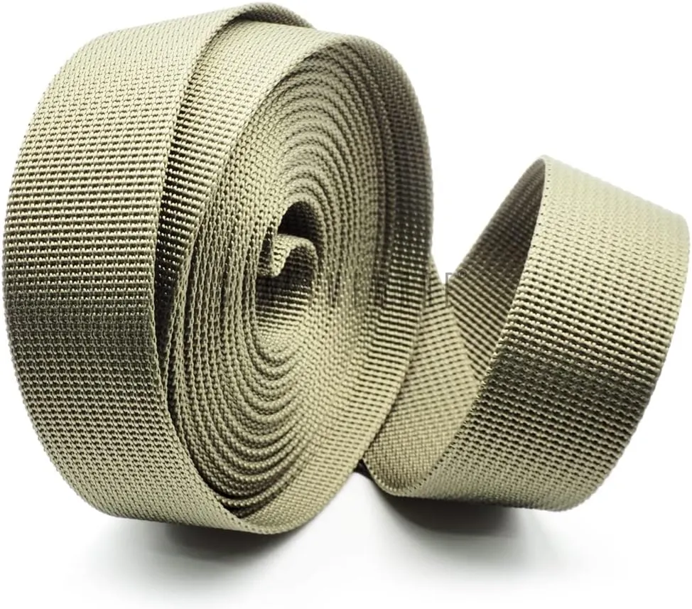 CRAFTMEMORE 1.5 Inch Heavy Nylon Webbing - Straps for Arts and Crafts, Luxury Bag Strap High Density Webbing (50 Yards, Olive Drab)