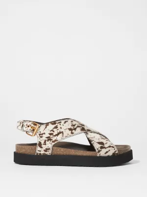 Criss-cross leather sandals