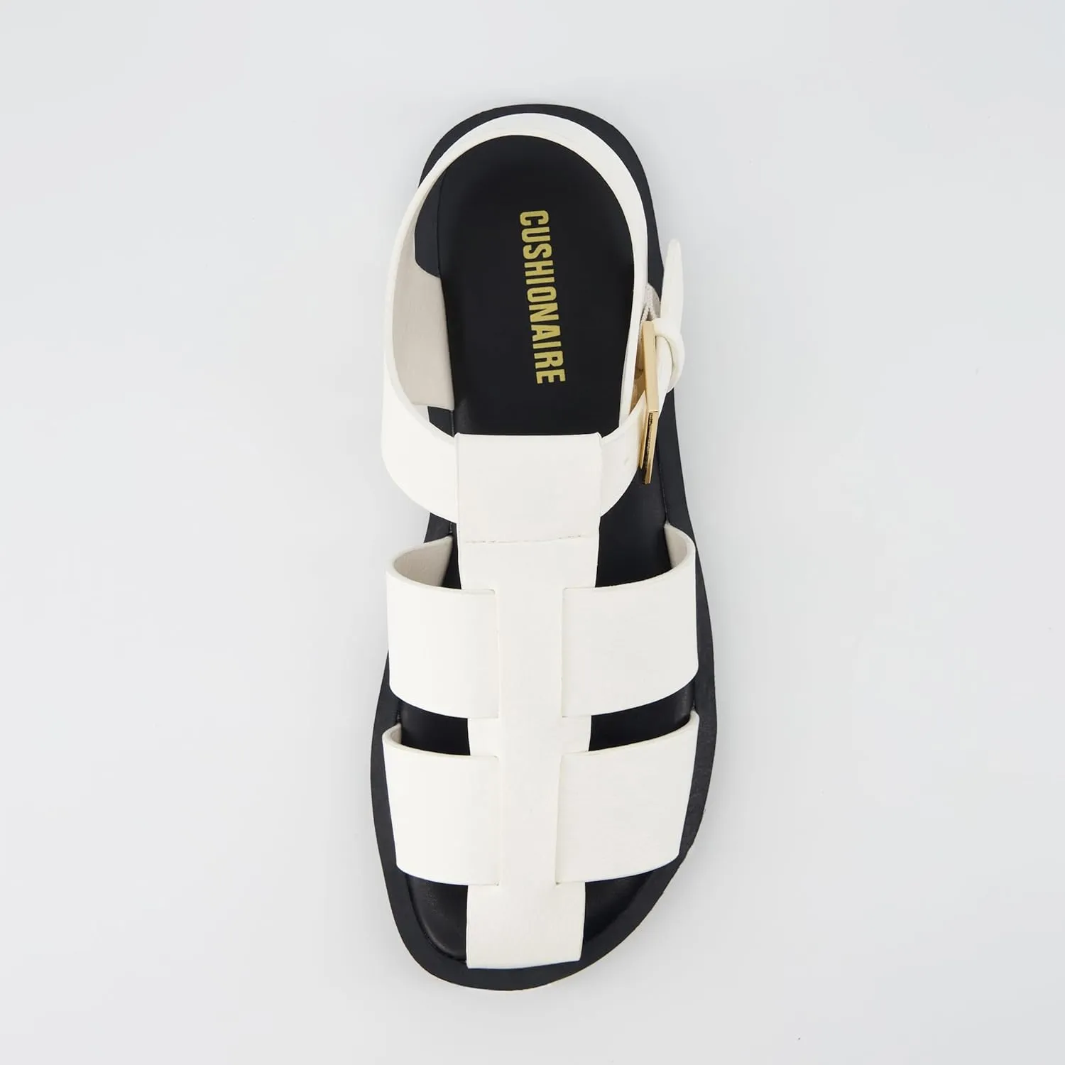 CUSHIONAIRE Women's Plaza Fisherman Sandal – Soft Vegan Leather, Adjustable Buckle Strap, Memory Foam, Wide Widths Available