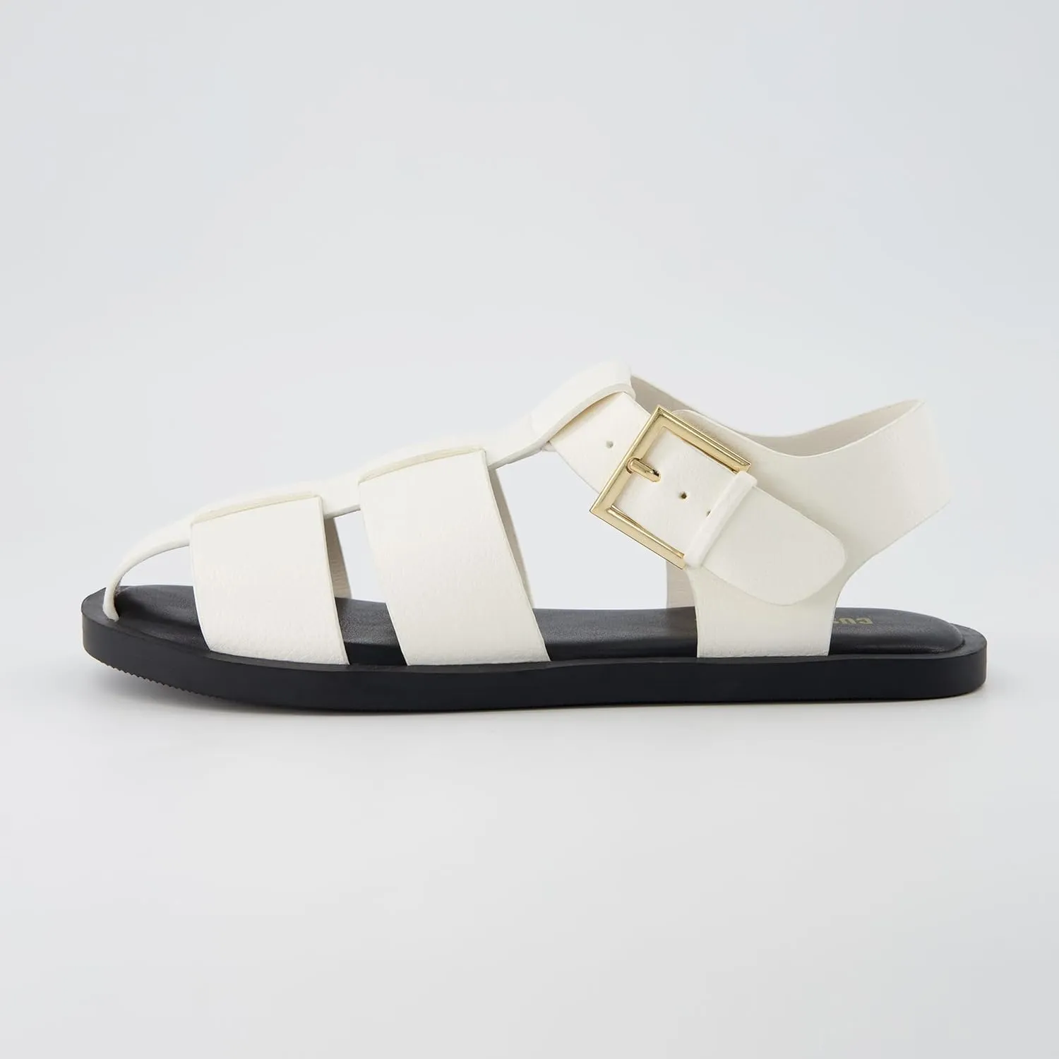 CUSHIONAIRE Women's Plaza Fisherman Sandal – Soft Vegan Leather, Adjustable Buckle Strap, Memory Foam, Wide Widths Available