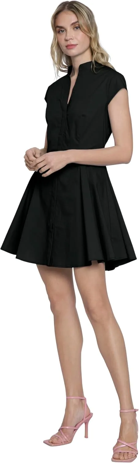 Donna Morgan High Neck Fit and Flare Shirtdress Summer Dresses for Women