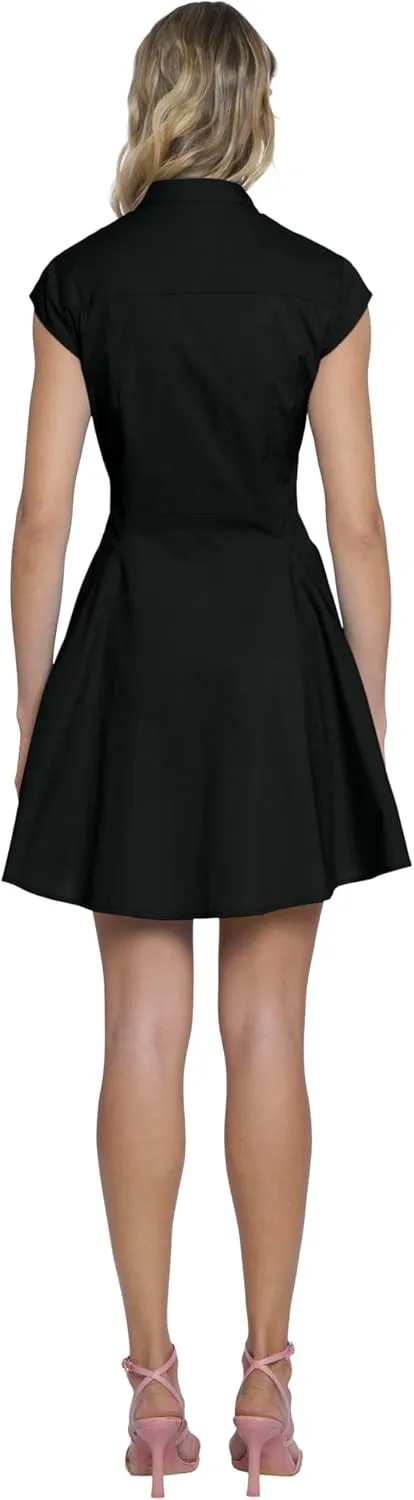 Donna Morgan High Neck Fit and Flare Shirtdress Summer Dresses for Women