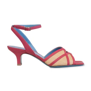 DONNIE in Lampone/Naturale Raffia *SALE ITEM* ORIGINAL PRICE: $270