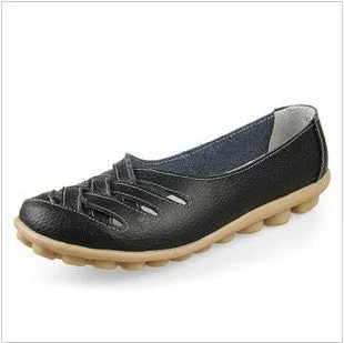 Driving Mother Flats Leather Women Flat Fashion Shoe Women's Genuine Top choice Soft Leisure Moccasins Ergonomic 10colors Shoes Female