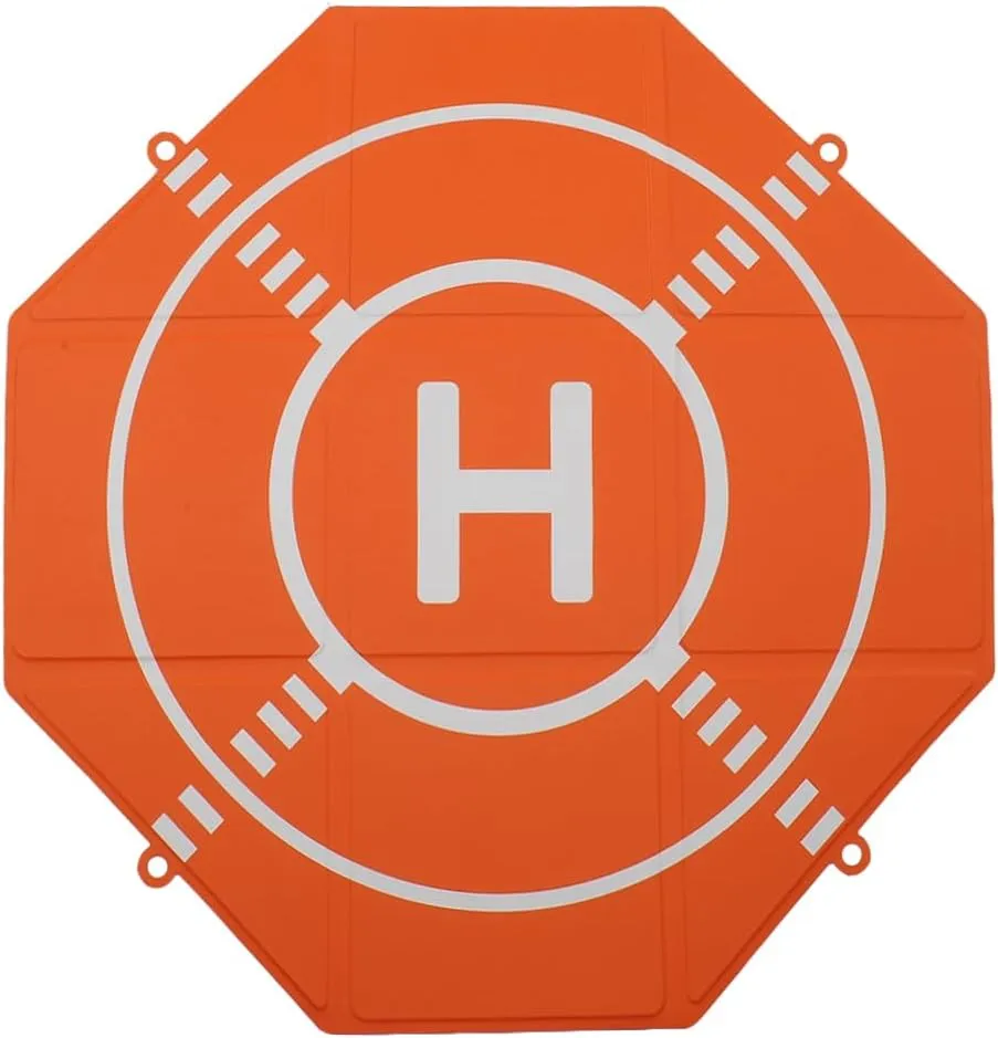 Drone Landing Pad Portable Foldable,25in Double-Sided Waterproof Helipad for DJI Mavic 4 Pro/Mini 4 Pro/Mavic 3 Pro/Neo/Flip RC Drones Helicopter, Drone Landing Pad Accessories (25in—Orange)