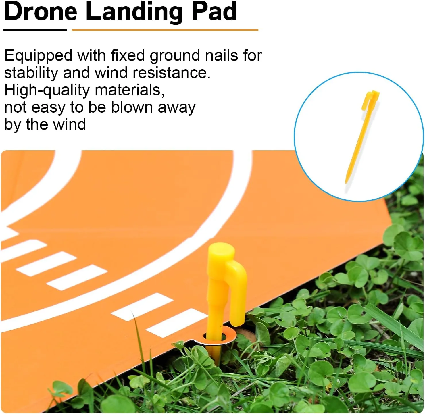 Drone Landing Pad Portable Foldable,25in Double-Sided Waterproof Helipad for DJI Mavic 4 Pro/Mini 4 Pro/Mavic 3 Pro/Neo/Flip RC Drones Helicopter, Drone Landing Pad Accessories (25in—Orange)
