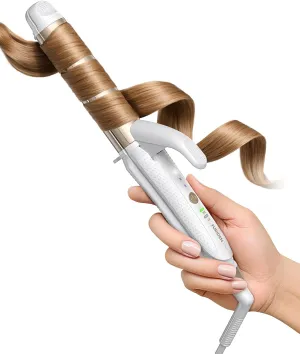 Dual-Voltage Curling Iron: 110V-240V 1 Inch Ceramic Barrel 2-in-1 Curling Iron for Women - Europe Travel for Short/Fine Hair with Clamp